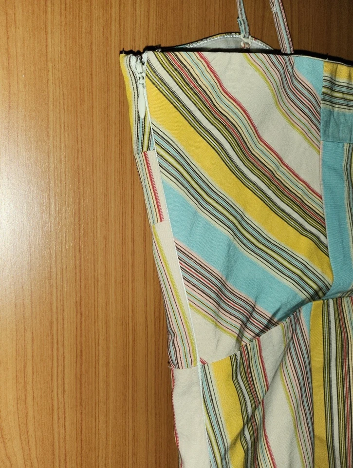 Mini Vestido Moulinette Soeurs Recto Jacquard Lazo Rayas Nuevo sin Etiquetas Talla 14 Foto 4 de 4