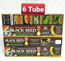 6 Tube BLACK SEED Toothpaste By Essential Palace 5 In 1, Vegetable Base