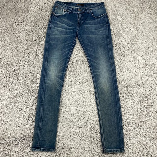 Nudie Jeans Skinny Lin Women's 31x32 Low Rise Navy Lighting Wash Organic Denim - Picture 2 of 15