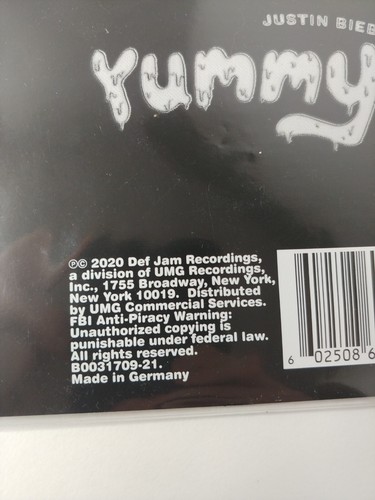 PICTURE DISC JUSTIN BIEBER Yummy 7" VINYL SINGLE Extremely Rare - Foto 3 di 6