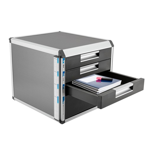 4-Tier Desktop Drawer Organizer Home Office Books File Locking Storage Cabinet - Picture 9 of 23