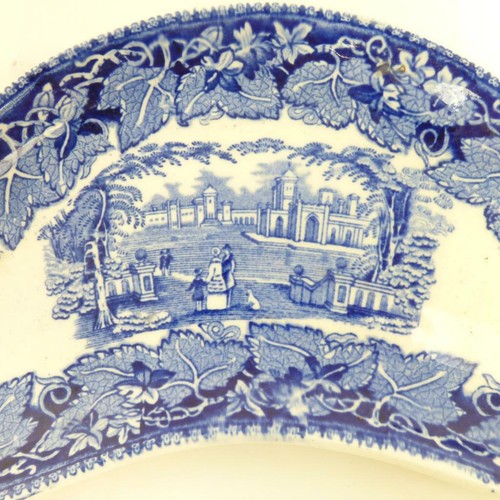 Piatto MASSONI Ironstone VISTA BLU A FORMA DI MEZZALUNA - Foto 2 di 5