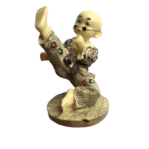 Vintage chinesische Kung Fu Shaolin Mönch Harz Figuren 4 bis 5" Karate Kampfsport Set - Bild 2 von 9