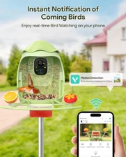 Smart Bird Feeder Camera 2K HD AI Motion Detect Auto Video Capture Birdhouse DIY
