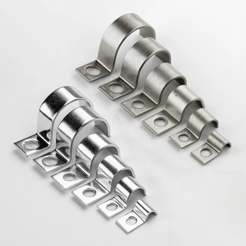 Cable clamps DIN 72571 galvanized or stainless steel A4 V4A VA metal pipe tractor