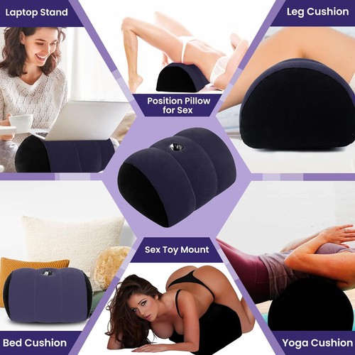 Almohada inflable de apoyo para el cuello Cojín de cuña Almohada de viaje Lumbar para playa - Imagen 4 de 11