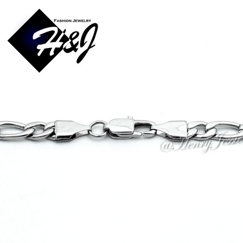 18-40 Zoll HERREN Edelstahl 2/3/4/5/6/7/8 mm Silber Figaro Gliederkette Halskette*N114 - Bild 4 von 7