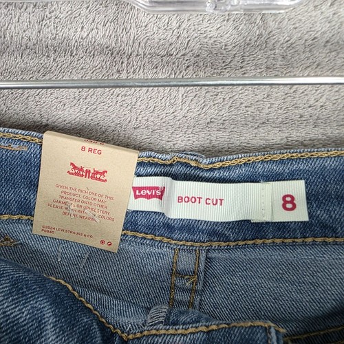 Girls Levi's Denim Blue Jeans Boot Cut Med Wash Slim Mid Rise Stretch Size 8 - Picture 3 of 10