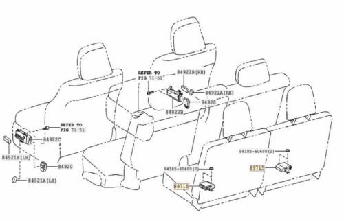TOYOTA Genuino Ordenador Control de Asiento Plegable 89715-60031 Para URJ50 GX460 Nuevo - Imagen 2 de 3