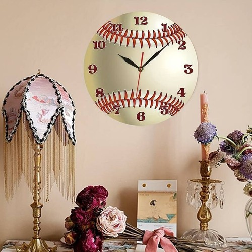 Baseball Wanduhr 12" Sportuhr Man Cave MOM CAVE Sport Deko Neu in OVP - Bild 3 von 4