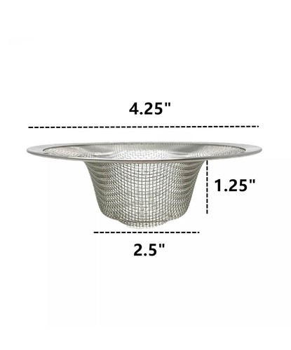 2 Pieces Kitchen Sink Mesh Strainer 4.25” Stainless Steel Drain Basket - Picture 5 of 5