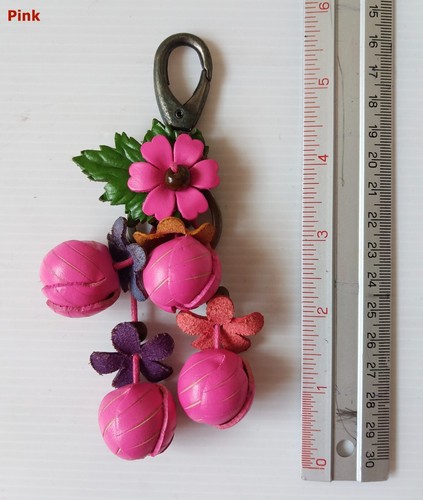 Hermoso y duradero llavero con flores de cuero para tu bolso No. 4 - Imagen 6 de 11