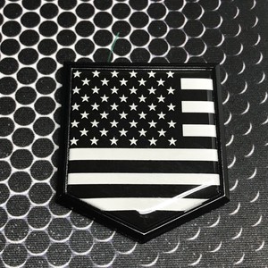 USA American 3D Metal Flag x2 emblem for Cars Trucks Black /& Chrome