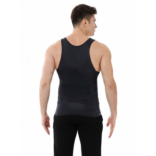 3-Pack Mens Compression Shirt Pack Sleeveless Tank Top Body Shaper Waist Trainer - Picture 4 of 22