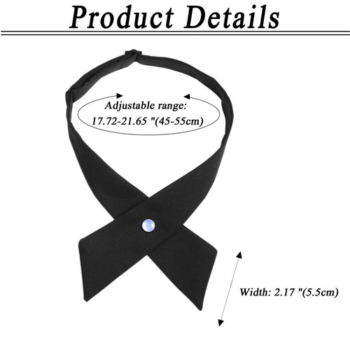Women's Cross Bow Tie Pre-tied Crossover Necktie for Girl JK&JC Uniform Cosplay - Picture 3 of 10