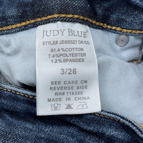 Judy Blue Skinny Jeans Women 3/26 Blue Frayed Hem Copper Denim Stretch JB88527 - Picture 4 of 13
