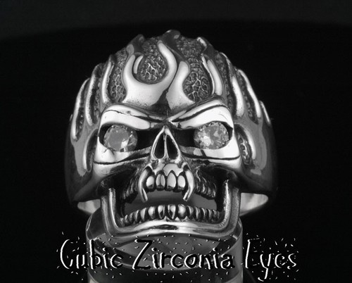 SIZE 11 Solid Sterling Silver New Skull Men Knuckle Ring 1R-192 - Foto 5 di 6