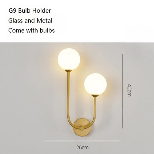Bedroom Wall Sconce Hotel Wall Lamp Lobby Gold Wall Lighting Glass Wall Lights - Picture 2 of 6