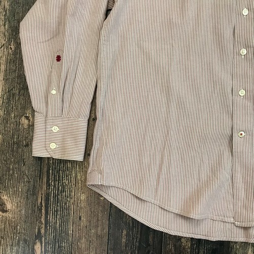 IZOD Luxury Sport Dress Shirt Large Striped Button Front Antique Americana - Picture 5 of 10