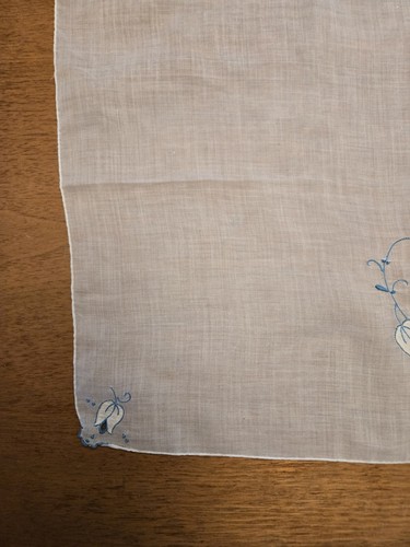 VINTAGE TASCHENTUCH HOCHZEIT TASCHENTUCH Floral Rose Applikation 15x16 Zoll Batist - Bild 8 von 10