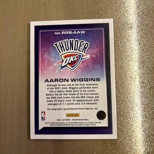 2021 Panini 7.1 points +3.4rebounds Aaron Wiggins Thunder RC Auto/25#RRSAAW - Picture 18 of 24