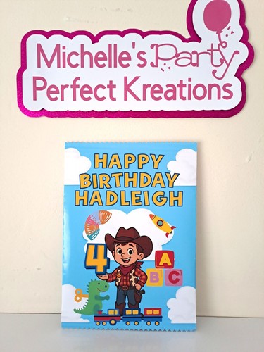 Handmade Cowboy Party Supplies Set – Personalised Wild West Birthday Decorations - Picture 3 of 15