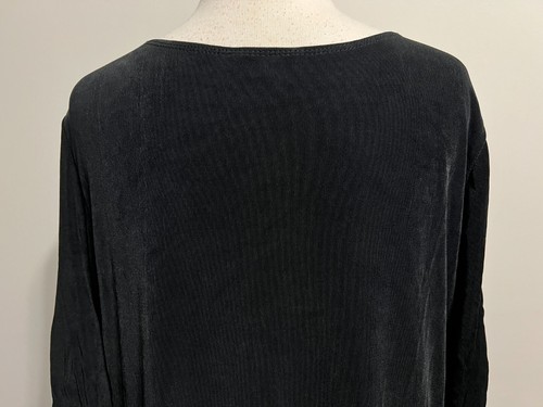 CHICO’S TRAVELERS Scoop Neck Tunic Top Blouse Black Acetate/Spandex Size 2 - 第 14/17 張圖片