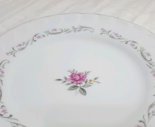 Salad Plate Royal Swirl by FINE CHINA OF JAPAN Pink Rose 6.25" - Picture 2 of 3