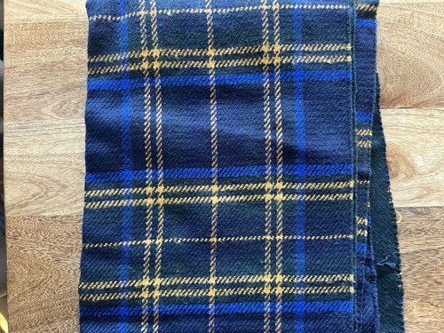 BANANA REPUBLIC SCARF MULTICOLOR BLUE GREEN PLAID FRINGE EDGE Unisex WARM SCARF - Picture 4 of 4