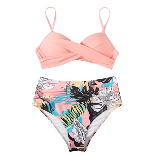 Bikini set costume da bagno costume da bagno nuovo con etichette doulafass donna vita alta increspato - Foto 2 di 11