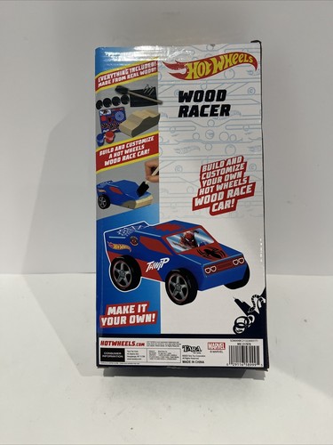 Hot Wheels Marvel Spiderman Wood Racer Kit Build & Customize Everything Included - Picture 2 of 2