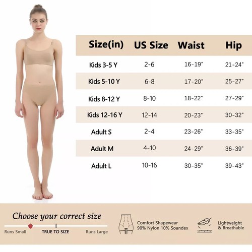 iMucci Professional Girl Ballet Nude Dance Briefs Women - Beige Velvet Nylon Pan - Picture 5 of 6