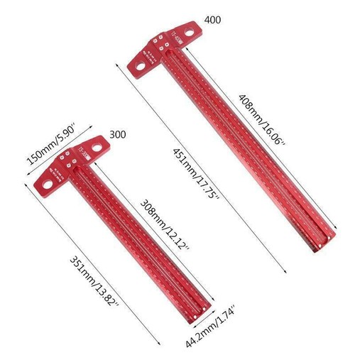 Herramientas para carpintería de aleación de aluminio de medición de escriba regla en T de precisión - Imagen 2 de 12