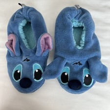 Disney Lilo and Stitch Size S/M Kids Slippers Blue with 2 Pairs of socks