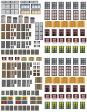 HO Scale Windows & Doors Model Train Scenery ...