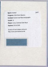 TYLER BOYD / COREY COLEMAN 2016 Spectra Dual Patch AUTO SP - Browns RC