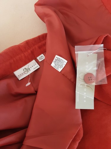 Studio Works #371 Blazer Women’s Micro Suede Rusty Peach Lined NWT Sz 20W - Picture 4 of 8