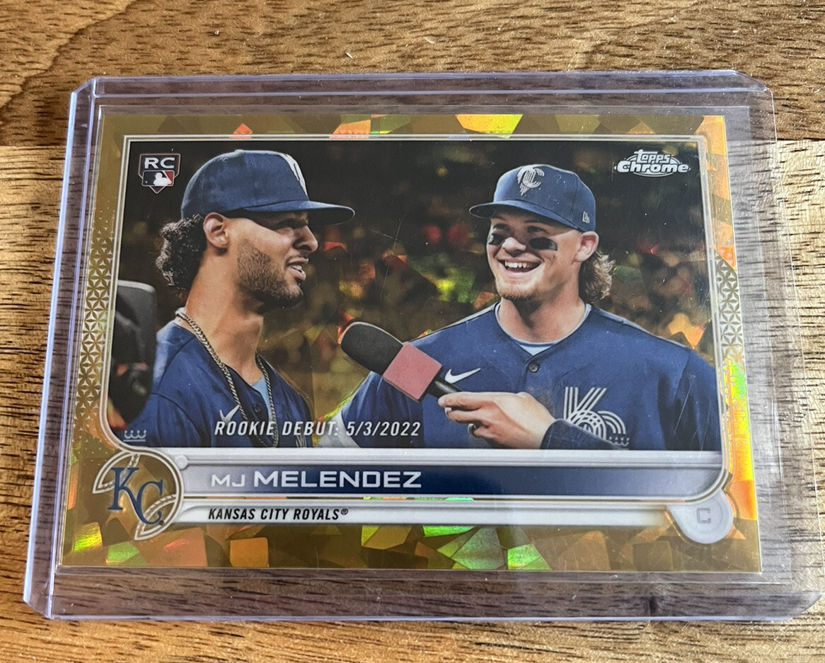 2022 Topps Chrome Update Sapphire MJ Melendez Gold /50 Rookie Debut Royals Witt