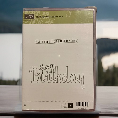 STAMPIN UP! 145742 Juego de 2 sellos de goma de montaje adhesivo "Deseos de cumpleaños para ti" - - Imagen 1 de 2