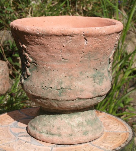 Pokal Blumentopf Antik-Look Vintage Pflanztopf Übertopf Zement Ø 15cm (Moola) - Bild 3 von 8