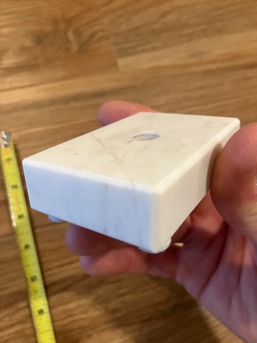 Base de soporte para mango de grifo de cerveza con perno, pantalla de mármol blanco macizo tamaño 2" x 3" pulgadas - Imagen 7 de 10
