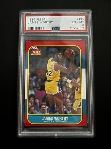 1986 Fleer James Worthy Rookie Card Graded PSA 6 EBay