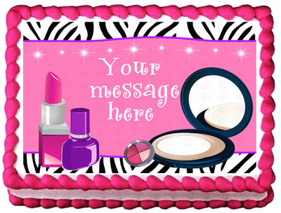 MAKEUP SET Birthday Image Edible cake topper