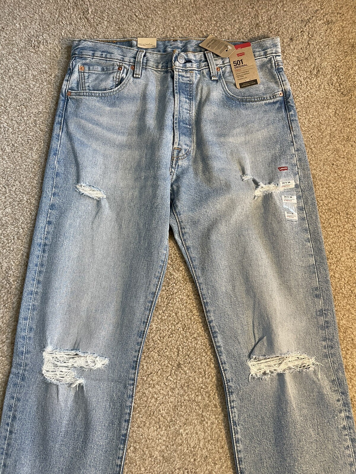 Doorzichtig Systematisch nachtmerrie Levis 501 Original Men's Blue Jeans Stretch Button Fly Size 34x34 New Distressed | eBay Doorzichtig Systematisch nachtmerrie Levis 501 Original Men's Blue Jeans Stretch Button Fly Size 34x34 New Distressed | eBay