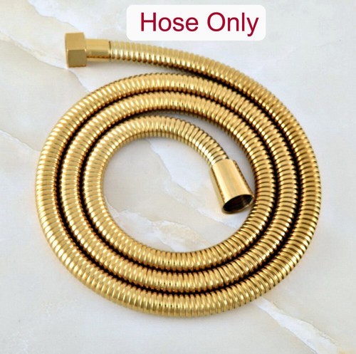 Gold Color Brass Handheld Shower Head Spray & Hand Shower Hose & Wall Bracket - Picture 16 of 16