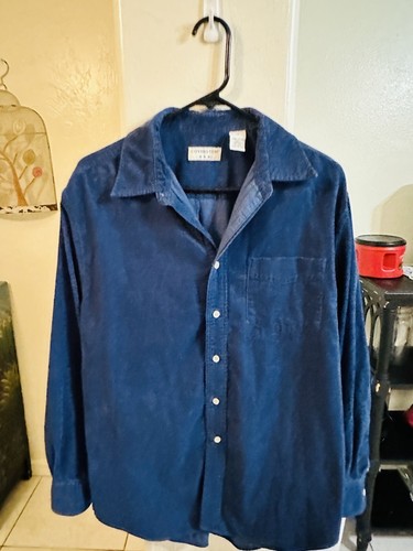 Covington Men’s Corduroy Blue Long Sleeve Shirt - Picture 1 of 7