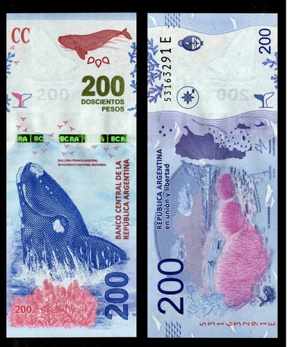 Argentina 20 50 100 200 500 1000 Pesos 6 Piezas JUEGO NUEVO, 2016-2019 Billete ND UNC - Imagen 6 de 11