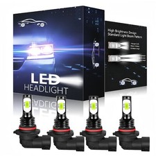 4pc High-low Beam Super White Bright 9005 9006 Led Headlights Kit Combo Bulbs