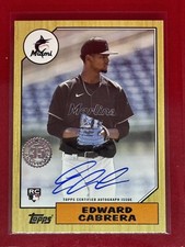 2022 Topps Rookie Auto Edward Cabrera!!🔥 HOT! Marlins 1987 Version