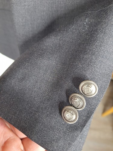 Stafford Blazer Sport Coat Mens 38R Gray with Silver Buttons - Picture 5 of 11